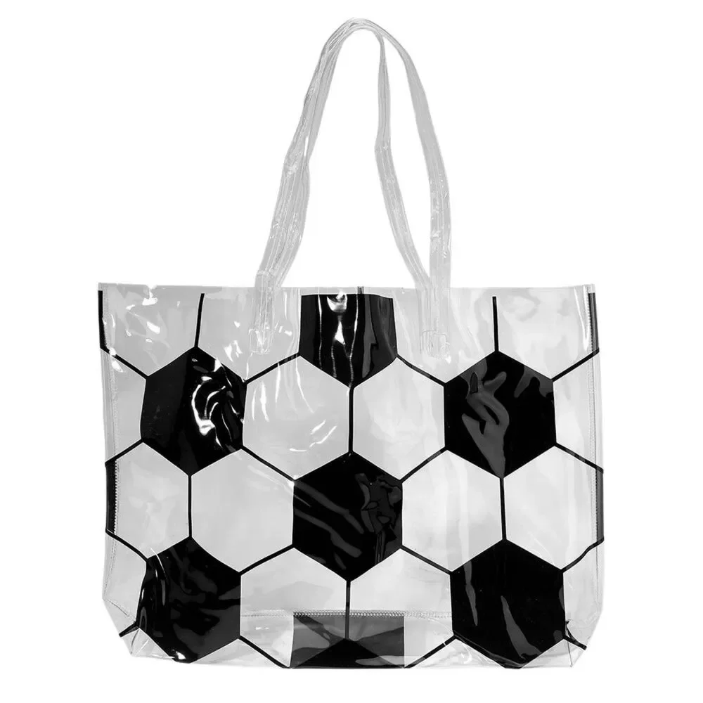 Transparent Clear Soccer Shoulder Tote Bag. NEW